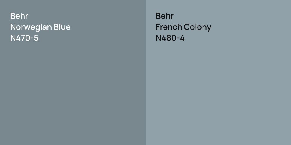 Behr Norwegian Blue vs. Behr French Colony