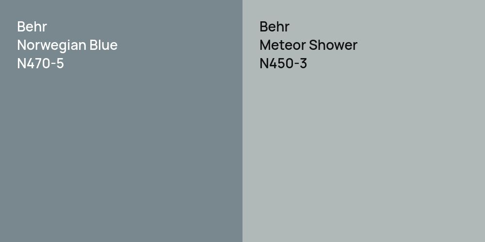 Behr Norwegian Blue vs. Behr Meteor Shower