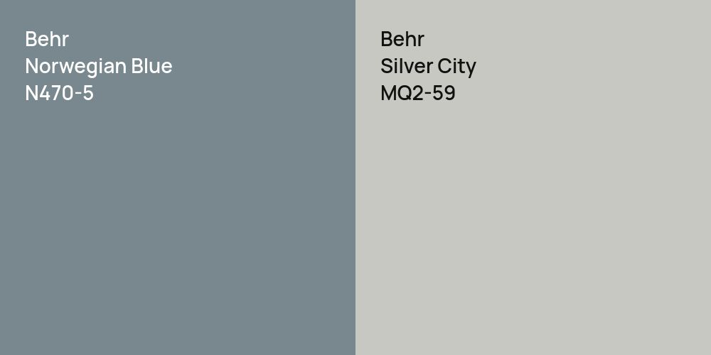 Behr Norwegian Blue vs. Behr Silver City