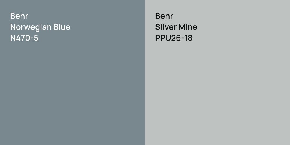 Behr Norwegian Blue vs. Behr Silver Mine