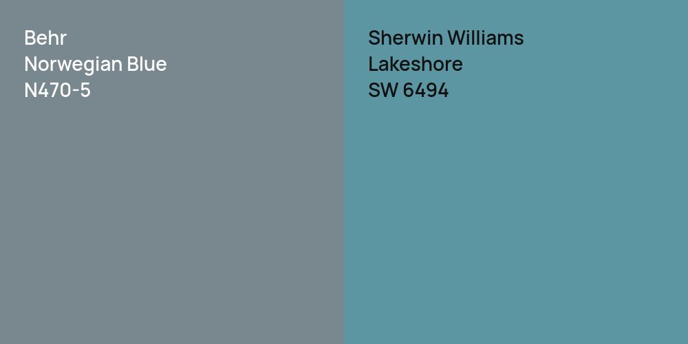 Behr Norwegian Blue vs. Sherwin Williams Lakeshore