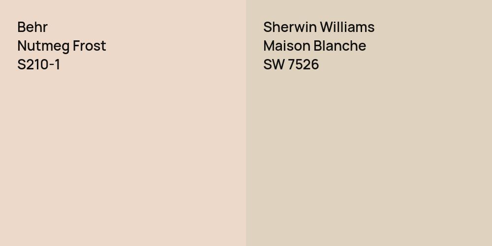 Behr Nutmeg Frost vs. Sherwin Williams Maison Blanche