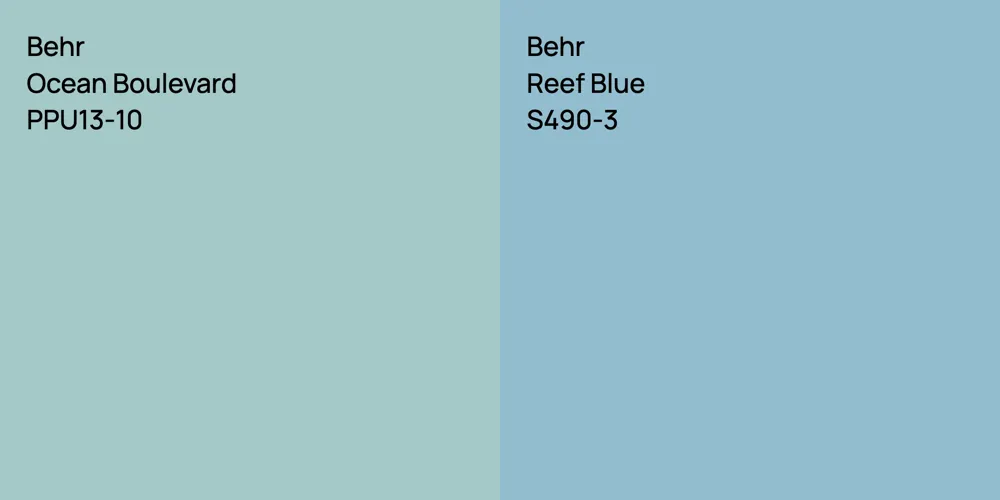 Behr Ocean Boulevard vs. Behr Reef Blue