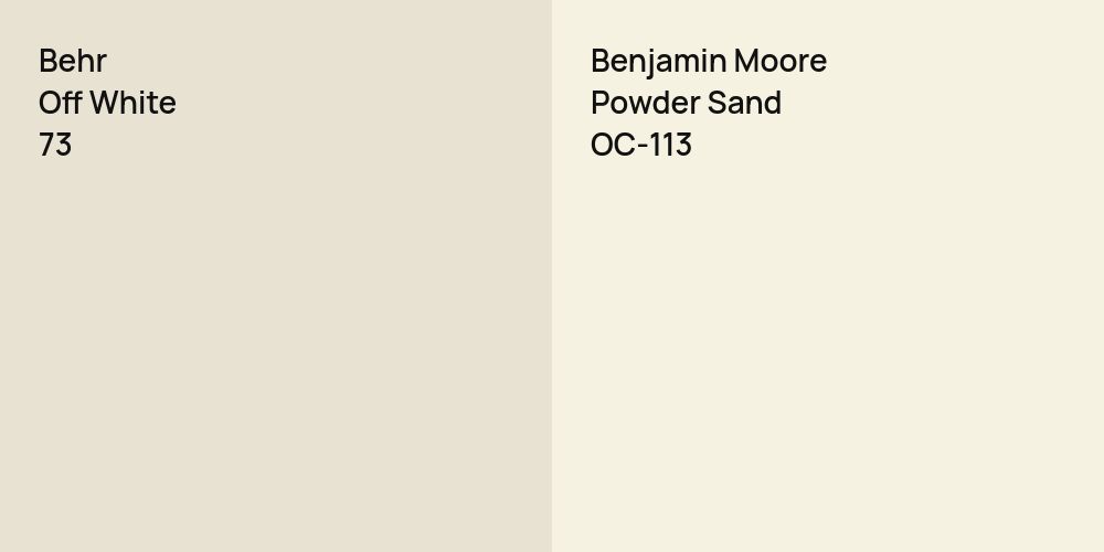 Behr Off White vs. Benjamin Moore Powder Sand