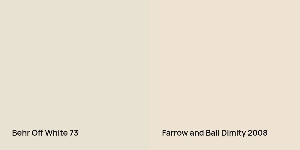 Behr Off White vs. Farrow and Ball Dimity