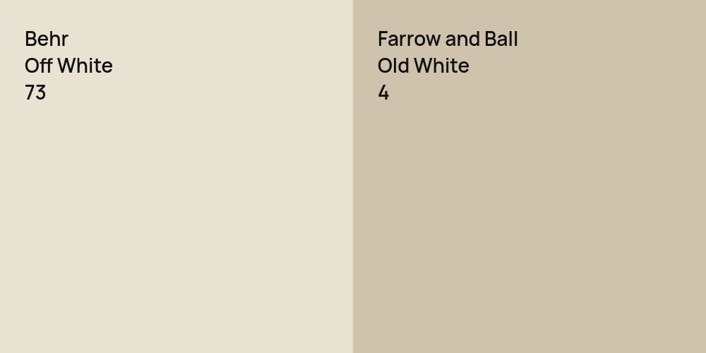 Behr Off White vs. Farrow and Ball Old White