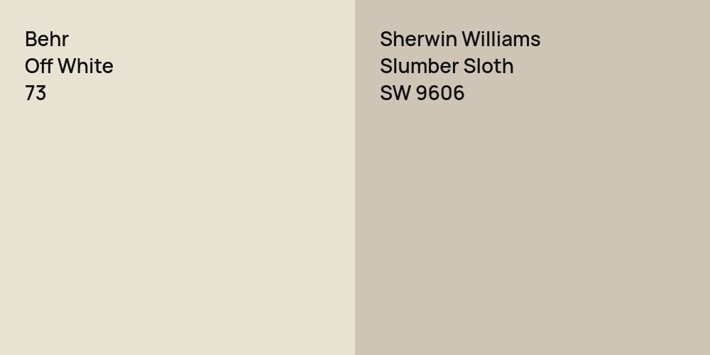 Behr Off White vs. Sherwin Williams Slumber Sloth