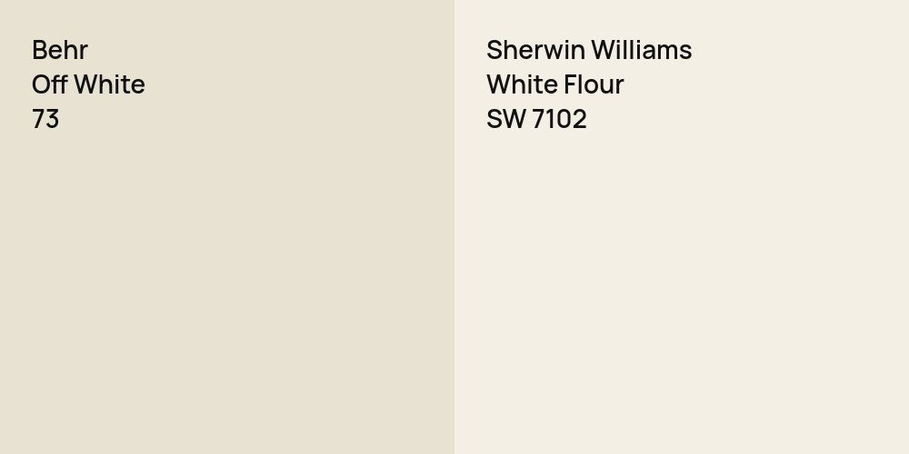 Behr Off White vs. Sherwin Williams White Flour