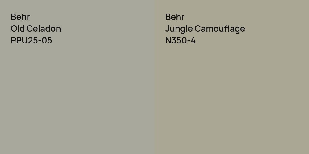 Behr Old Celadon vs. Behr Jungle Camouflage