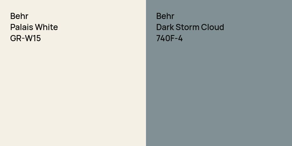 Behr Palais White vs. Behr Dark Storm Cloud