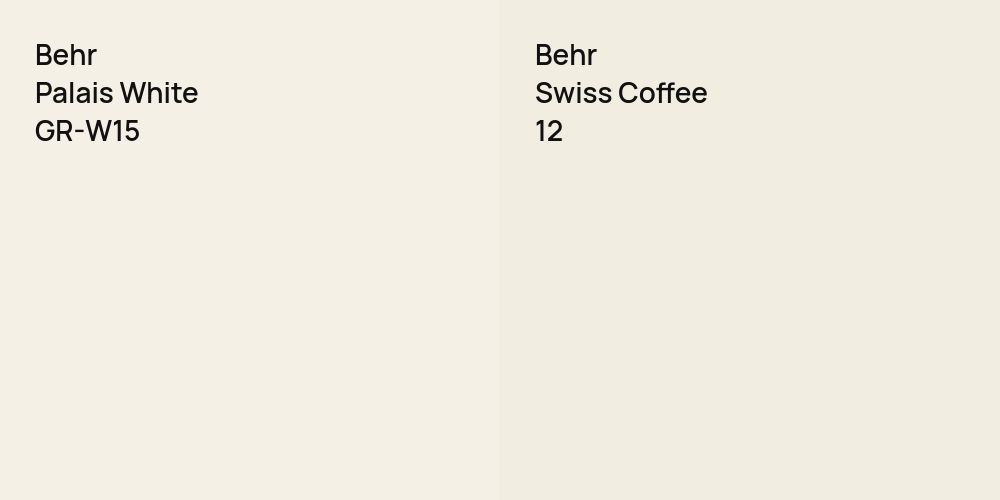 Behr Palais White vs. Behr Swiss Coffee