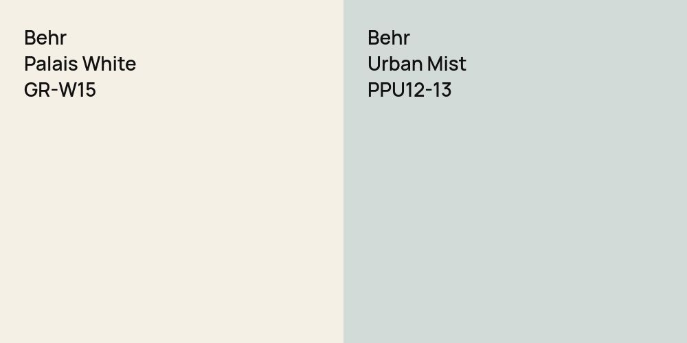 Behr Palais White vs. Behr Urban Mist