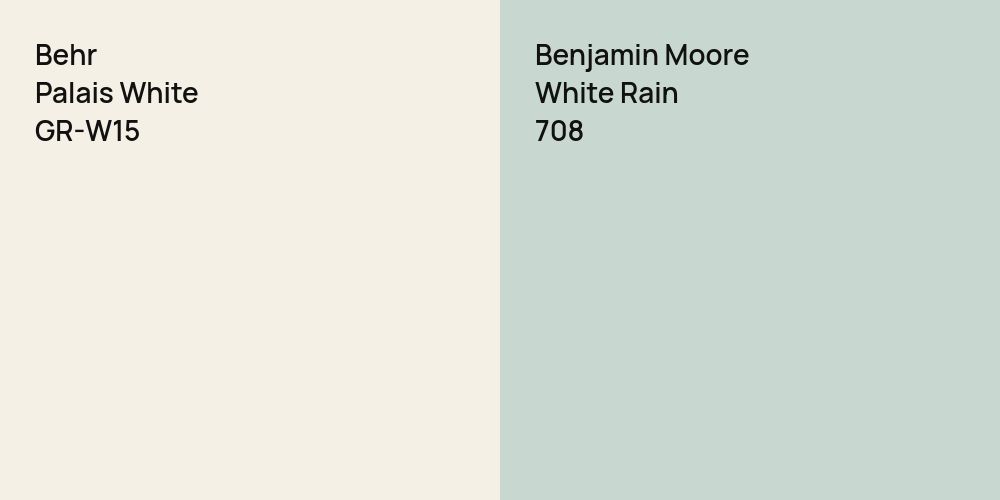 Behr Palais White vs. Benjamin Moore White Rain