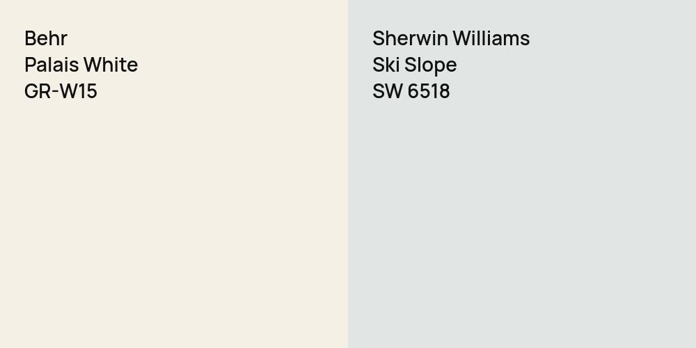 Behr Palais White vs. Sherwin Williams Ski Slope