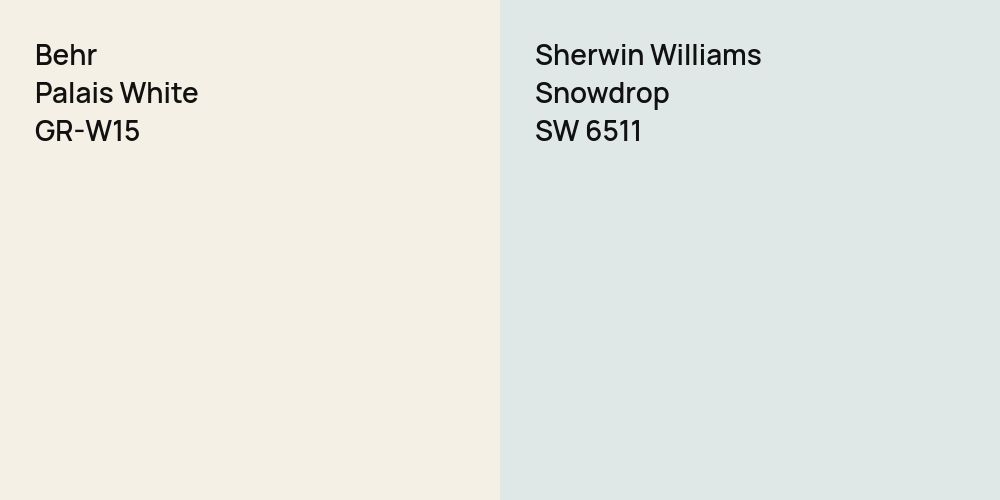 Behr Palais White vs. Sherwin Williams Snowdrop