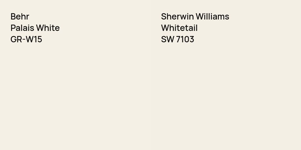 Behr Palais White vs. Sherwin Williams Whitetail