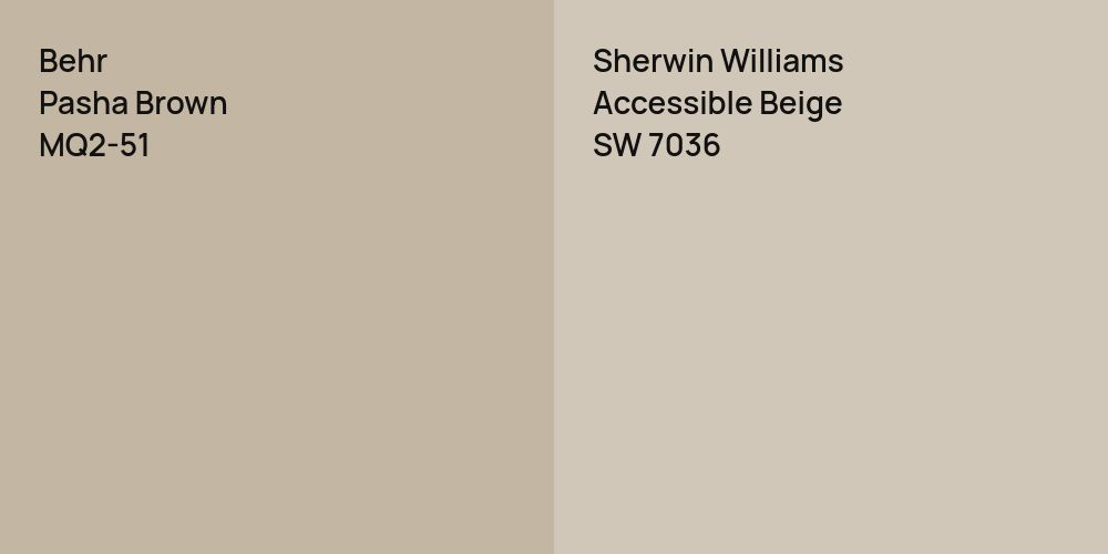 Behr Pasha Brown vs. Sherwin Williams Accessible Beige