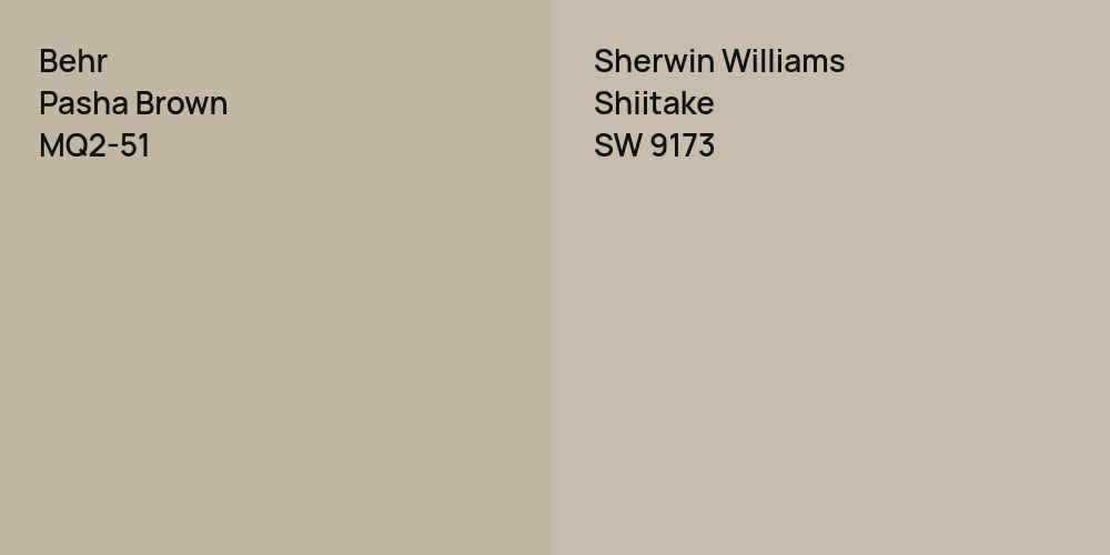 Behr Pasha Brown vs. Sherwin Williams Shiitake