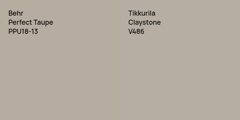 Behr Perfect Taupe vs. Tikkurila Claystone