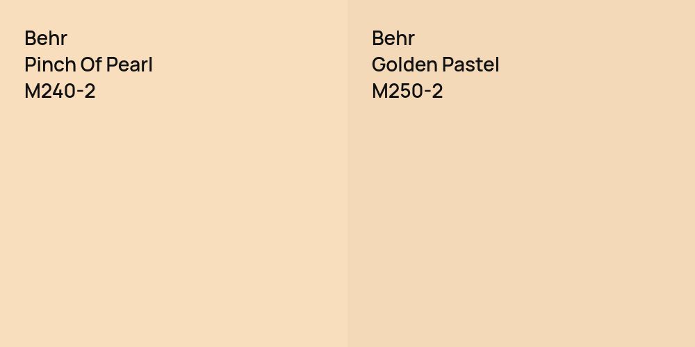 Behr Pinch Of Pearl vs. Behr Golden Pastel