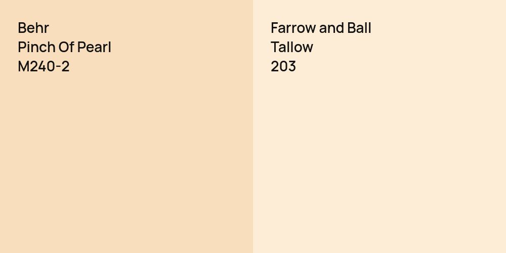 Behr Pinch Of Pearl vs. Farrow and Ball Tallow