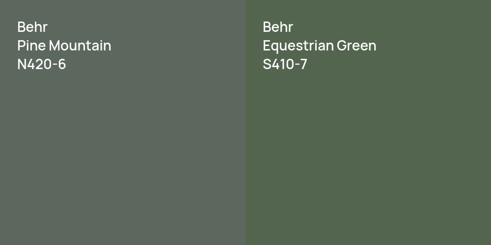 Behr Pine Mountain vs. Behr Equestrian Green