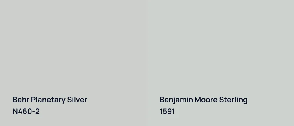 Behr Planetary Silver N460-2 vs Benjamin Moore Sterling 1591