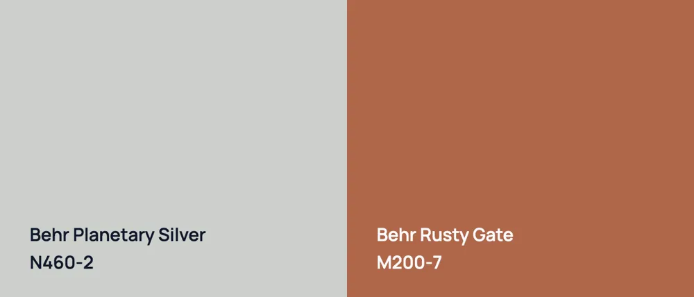 Behr Planetary Silver N460-2 vs Behr Rusty Gate M200-7