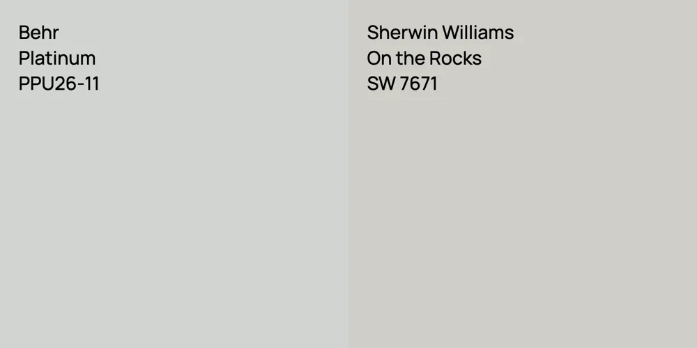 Behr Platinum vs. Sherwin Williams On the Rocks