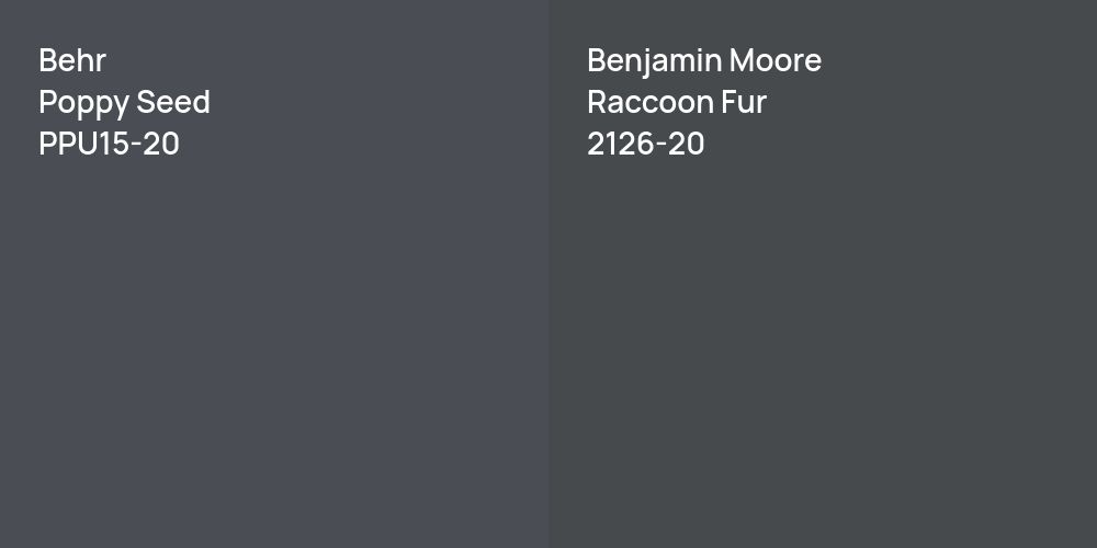 Behr Poppy Seed vs. Benjamin Moore Raccoon Fur