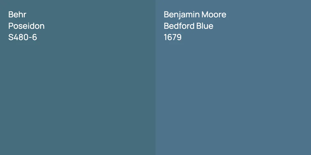 Behr Poseidon vs. Benjamin Moore Bedford Blue