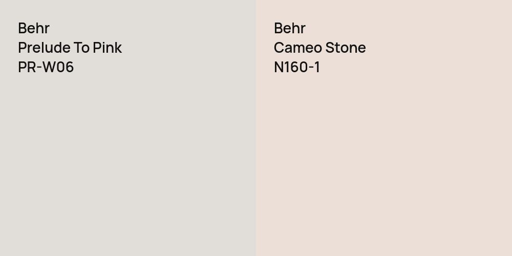 Behr Prelude To Pink vs. Behr Cameo Stone