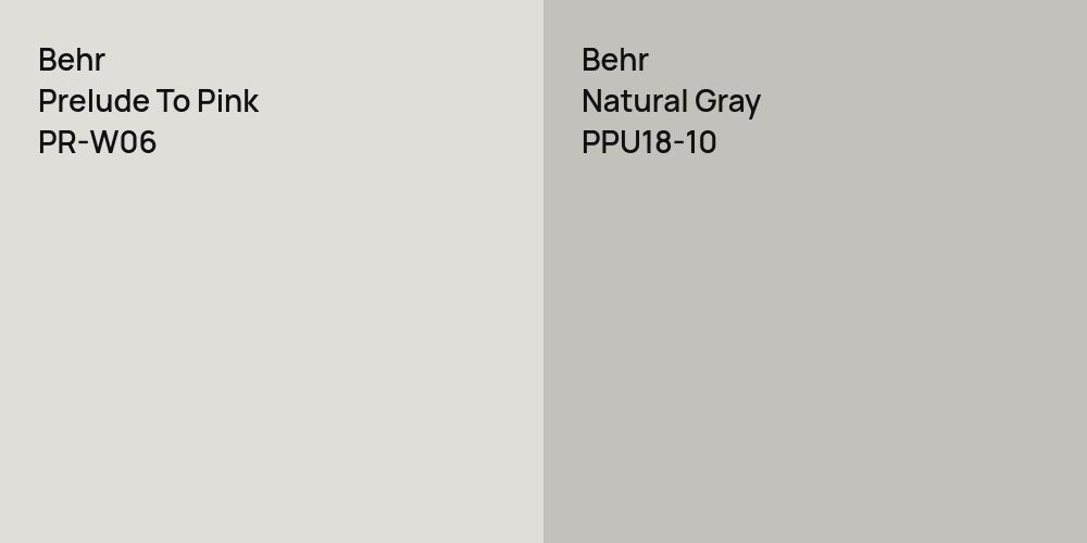 Behr Prelude To Pink vs. Behr Natural Gray