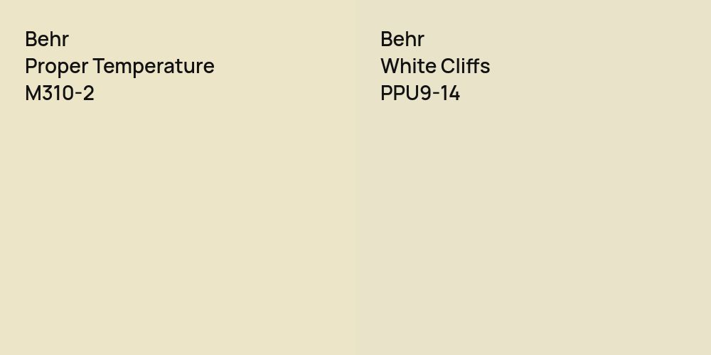 Behr Proper Temperature vs. Behr White Cliffs