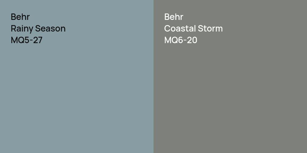 Behr Rainy Season vs. Behr Coastal Storm