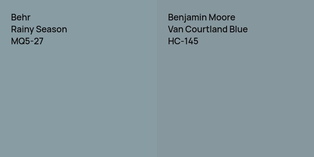 Behr Rainy Season vs. Benjamin Moore Van Courtland Blue