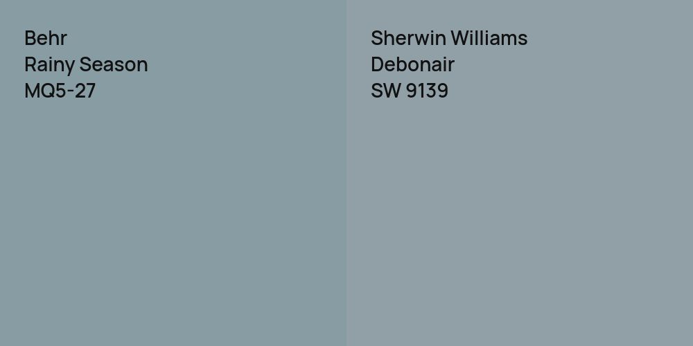 Behr Rainy Season vs. Sherwin Williams Debonair