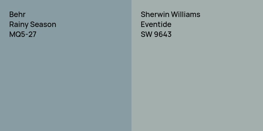 Behr Rainy Season vs. Sherwin Williams Eventide