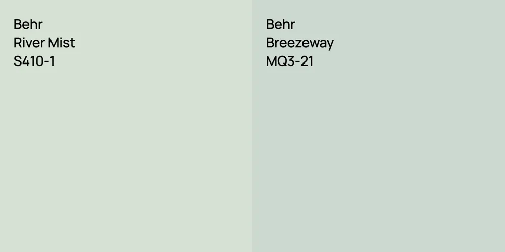 Behr River Mist vs. Behr Breezeway