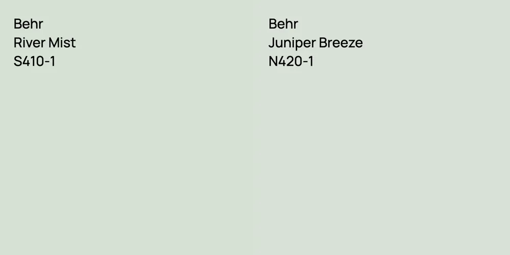 Behr River Mist vs. Behr Juniper Breeze