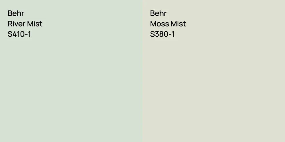 Behr River Mist vs. Behr Moss Mist