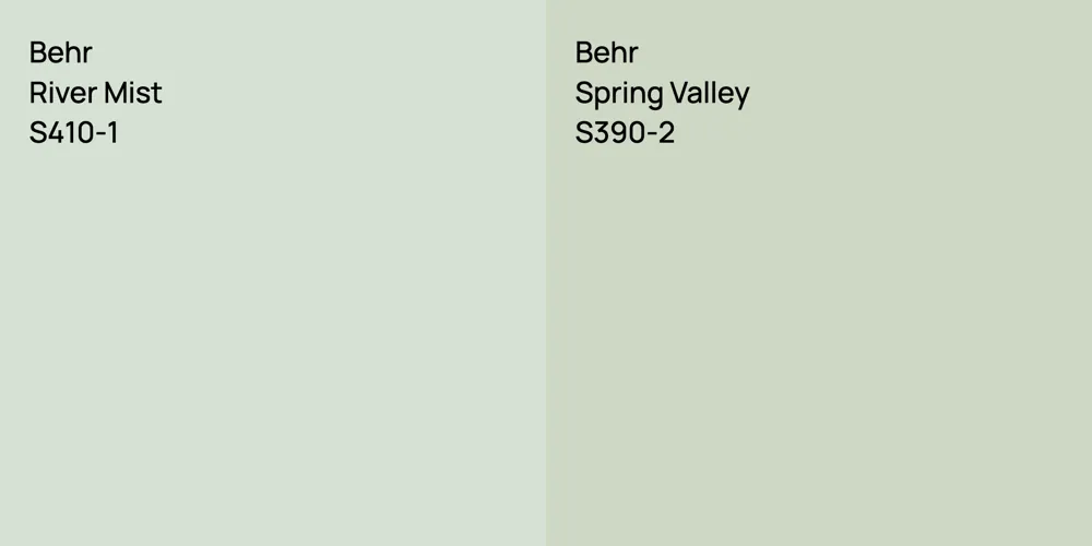 Behr River Mist vs. Behr Spring Valley