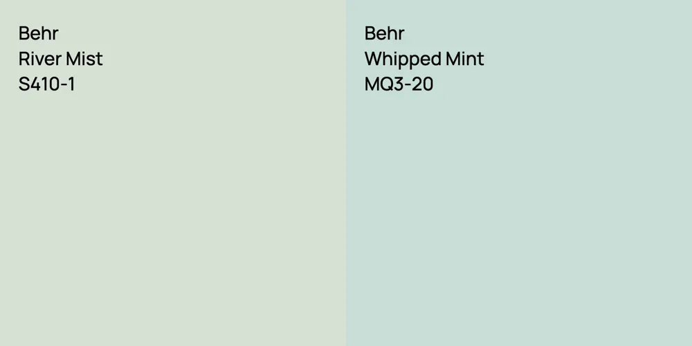 Behr River Mist vs. Behr Whipped Mint