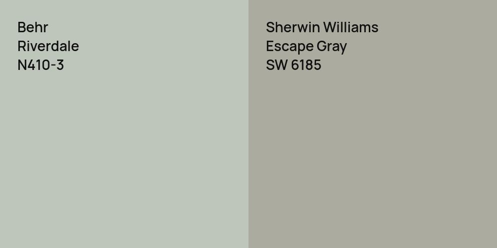 Behr Riverdale vs. Sherwin Williams Escape Gray