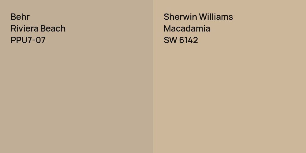 Behr Riviera Beach vs. Sherwin Williams Macadamia