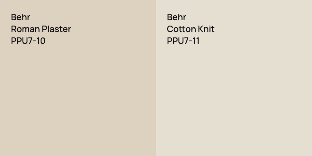 Behr Roman Plaster vs. Behr Cotton Knit