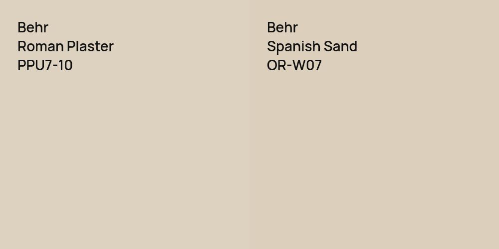 Behr Roman Plaster vs. Behr Spanish Sand