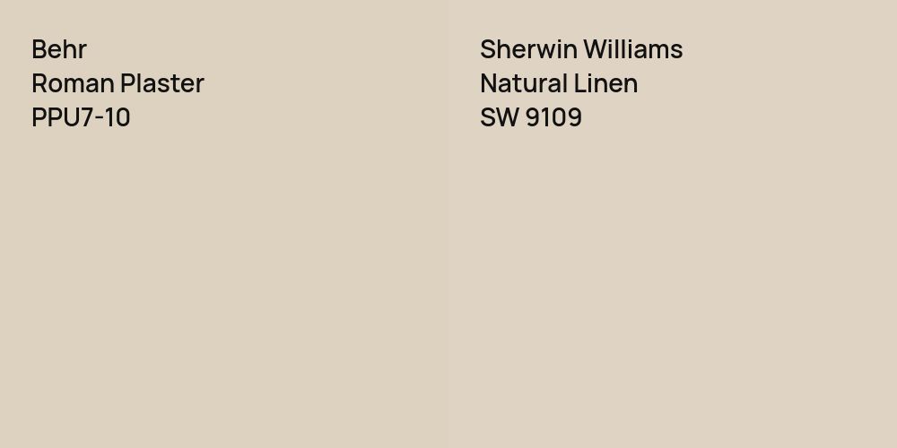 Behr Roman Plaster vs. Sherwin Williams Natural Linen