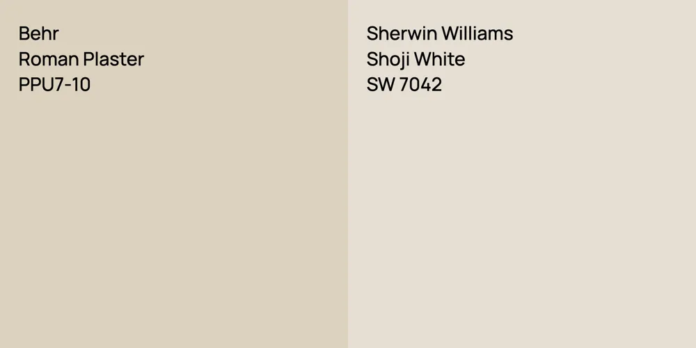 Behr Roman Plaster vs. Sherwin Williams Shoji White