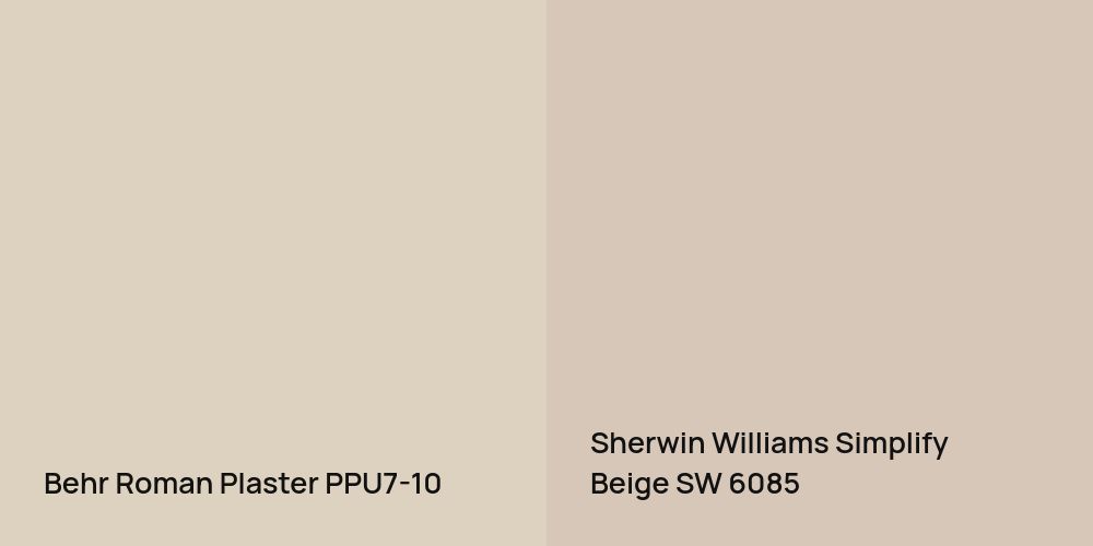 Behr Roman Plaster vs. Sherwin Williams Simplify Beige